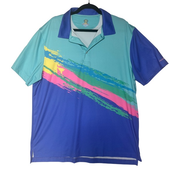 chubbies Other - Chubbies Golf Polo Shirt‎ Colorful Brush Strokes Athletic XL
